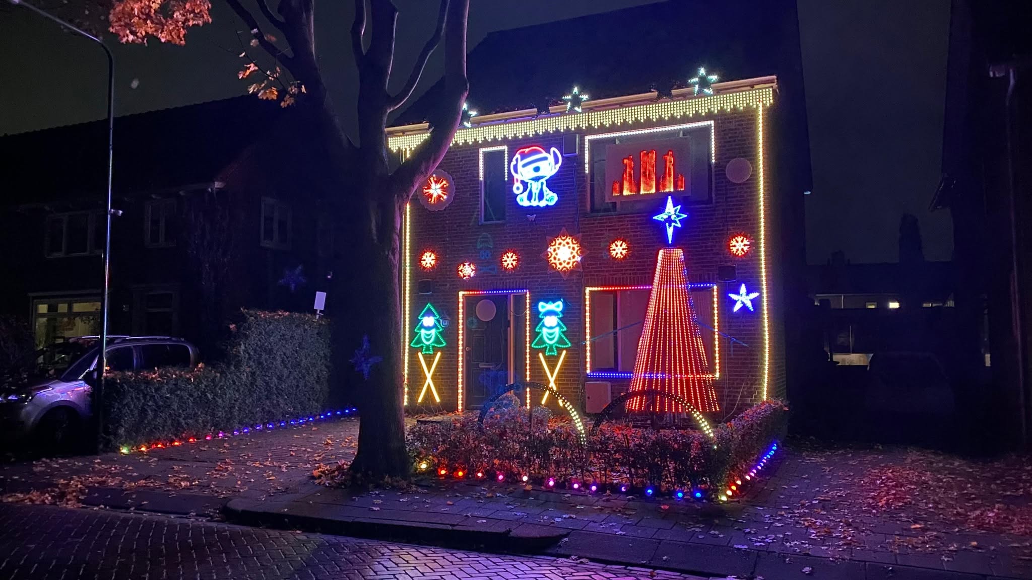 Kerst Lichtshow Gilze in volle actie